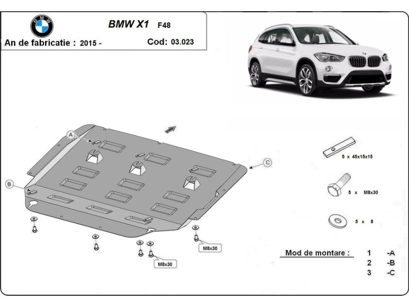Bunnplate stål BMW / Mini Clubman / Mini Cooper | Motordeksel - Beskyttelse deksel under motor – bilde 2