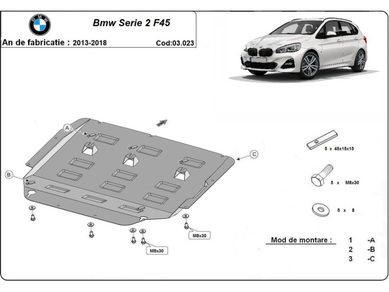 Bunnplate stål BMW / Mini Clubman / Mini Cooper | Motordeksel - Beskyttelse deksel under motor – bilde 9