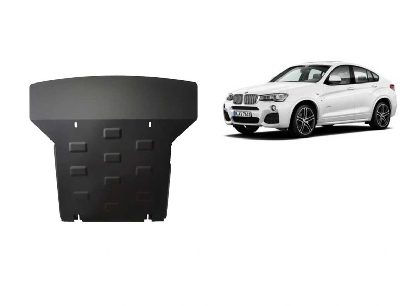 Bunnplate stål BMW X3 (F25) 2010 - 2017 / BMW X4 (F26) 2014 - 2019 │ Motordeksel - Beskyttelse deksel under motor – bilde 3