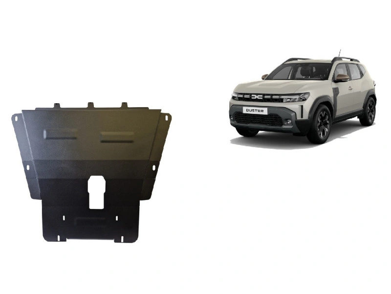 Bunnplate stål Dacia Duster III 2024 -> │ 4x2 - Motordeksel - Beskyttelse deksel under motor + girkasse – bilde 6
