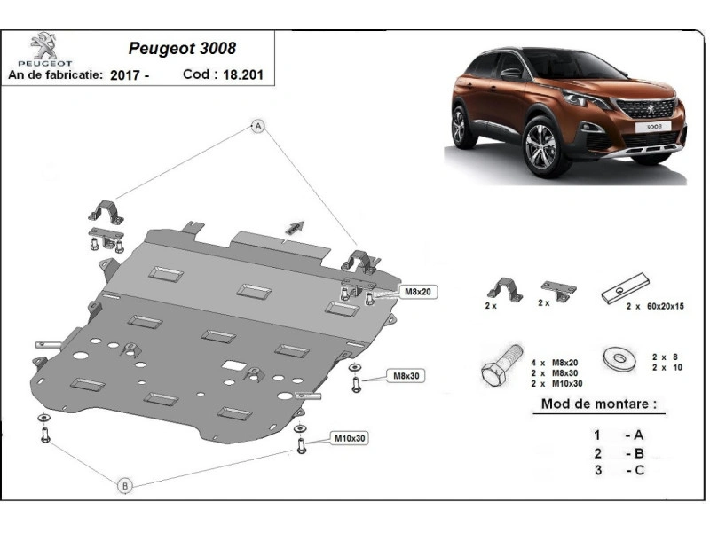 Bunnplate stål DS / Citroen / Peuegot / Opel │ Motordeksel - Beskyttelse deksel under motor + girkasse – bilde 12