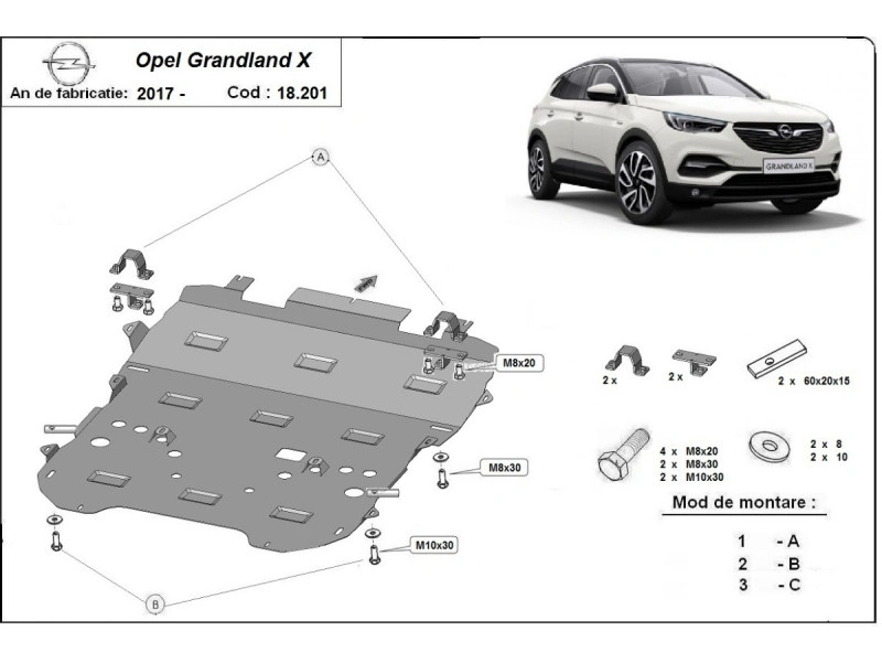 Bunnplate stål DS / Citroen / Peuegot / Opel │ Motordeksel - Beskyttelse deksel under motor + girkasse – bilde 18