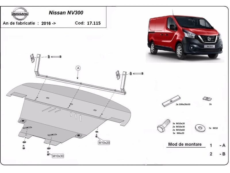 Bunnplate stål Fiat / Renault / Opel / Nissan | Motordeksel - Beskyttelse deksel under motor – bilde 12