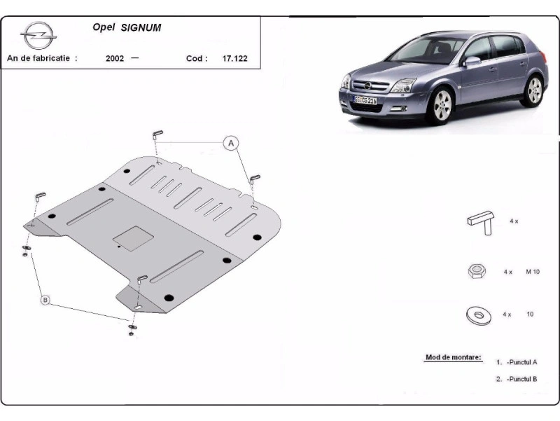 Bunnplate stål Fiat / Sabb / Opel | Motordeksel - Beskyttelse deksel under motor – bilde 12