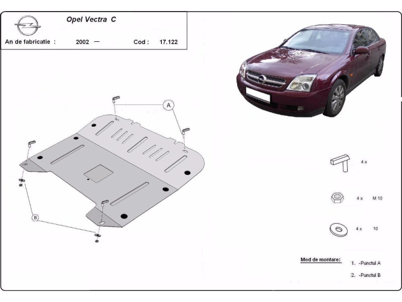 Bunnplate stål Fiat / Sabb / Opel | Motordeksel - Beskyttelse deksel under motor – bilde 13