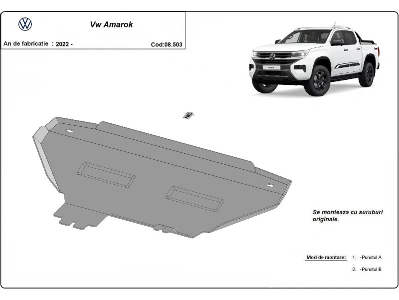 Bunnplate stål Ford Ranger 2023 -> / VW Amarok II 2022 -> | Radiatordeksel - Beskyttelse deksel under radiator – bilde 5