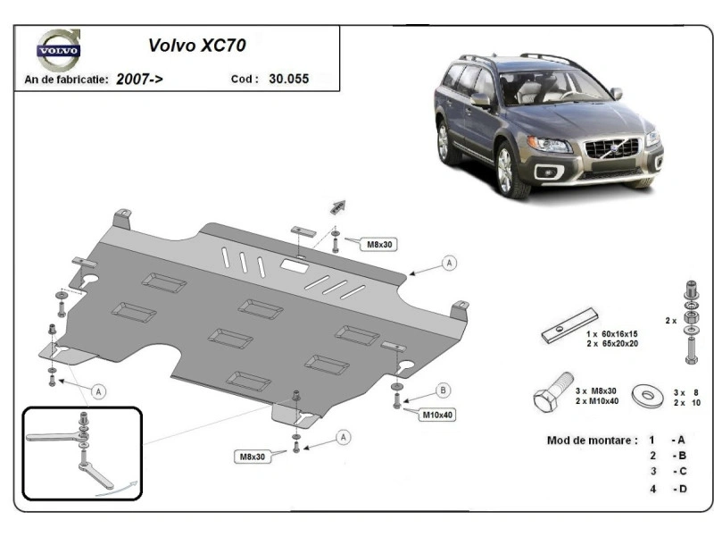Bunnplate stål Ford / Volvo | Motordeksel - Beskyttelse deksel under motor Image 10