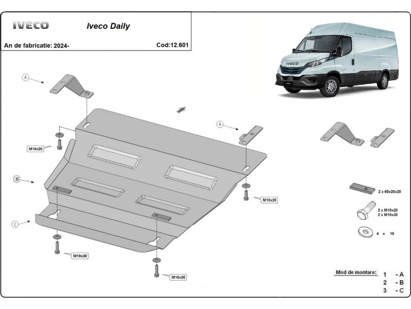 Bunnplate stål Iveco Daily VI 2020 -> | Motordeksel - Beskyttelse deksel under motor – bilde 2