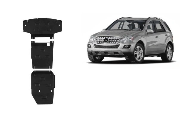Bunnplate stål Mercedes-Benz ML (W164) 2005 - 2011 │ Motordeksel - Beskyttelse deksel under motor + girkasse