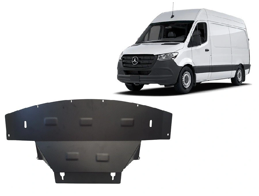 Bunnplate stål Mercedes-Benz Sprinter (W907) 2018 -> │ 4x4 - Motordeksel - Beskyttelse deksel under motor