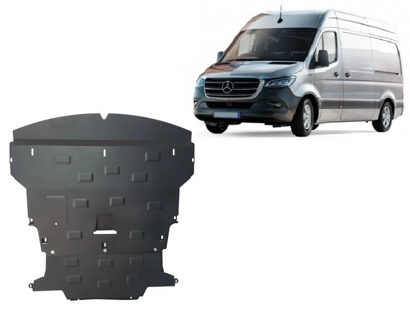 Bunnplate stål Mercedes-Benz Sprinter (W910) 2018 -> │ FWD - Motordeksel - Beskyttelse deksel under motor