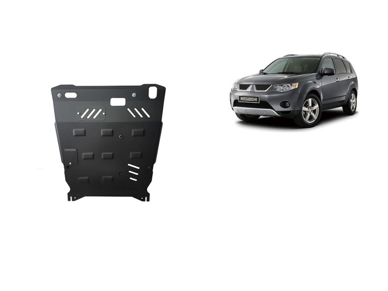 Bunnplate stål Mitsubishi Outlander II 2006 - 2012 / Citroen C4 Aircross 2012 - 2017 | Motordeksel - Beskyttelse deksel under motor