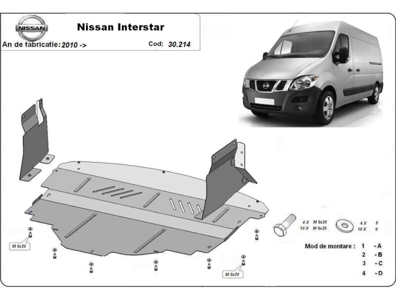 Bunnplate stål Nissan / Renault / Opel |  Motordeksel - Beskyttelse deksel under motor Image 11