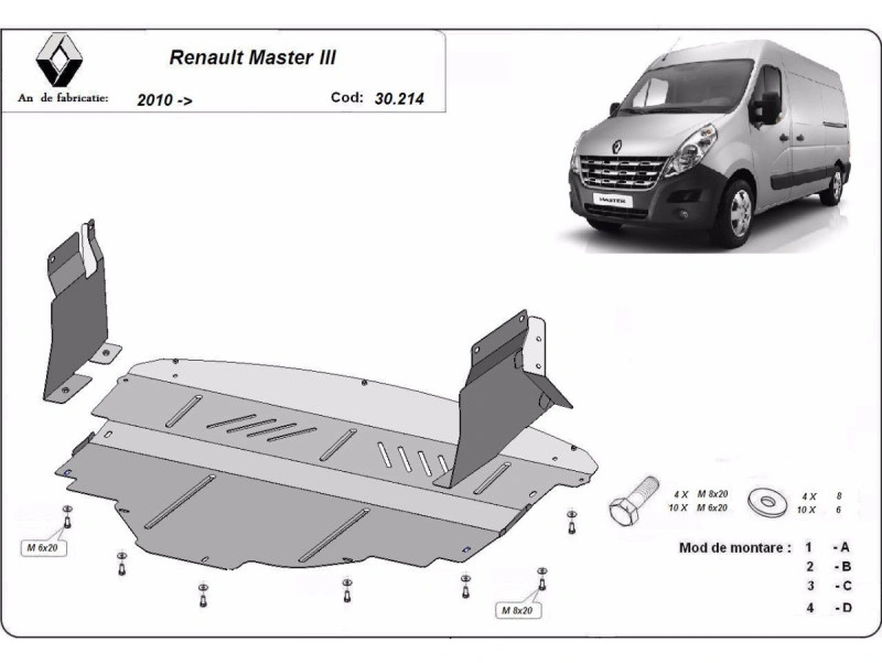Bunnplate stål Nissan / Renault / Opel |  Motordeksel - Beskyttelse deksel under motor Image 12
