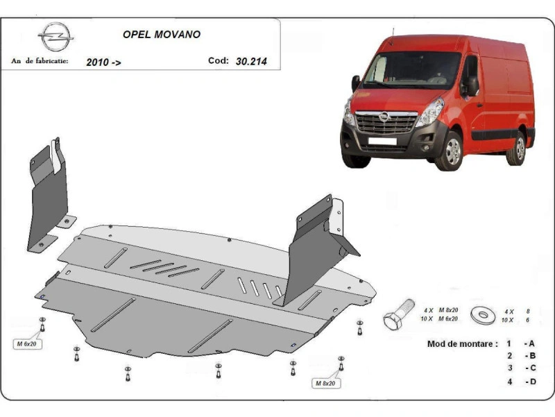 Bunnplate stål Nissan / Renault / Opel |  Motordeksel - Beskyttelse deksel under motor Image 13
