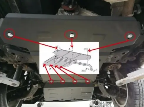 Bunnplate stål Volkswagen Amarok 2010 - 2022 | Girkassedeksel - Beskyttelse deksel under girkasse – bilde 4