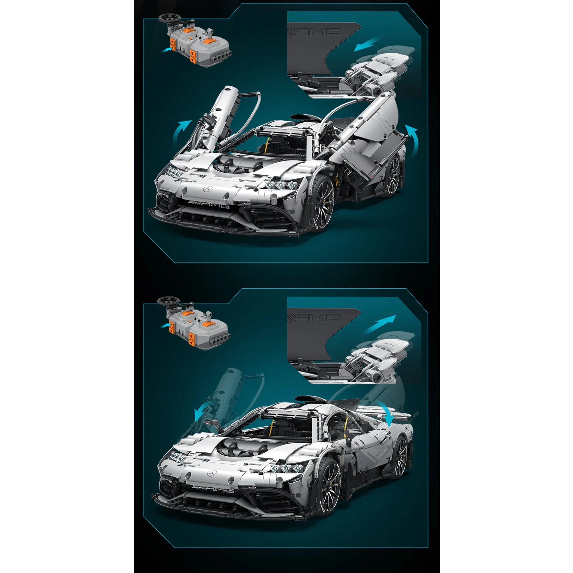 Byggesett Mercedes-AMG ONE med fjernstyring │ Byggeklosse Genuine® Building Block Bodel R/C – bilde 13