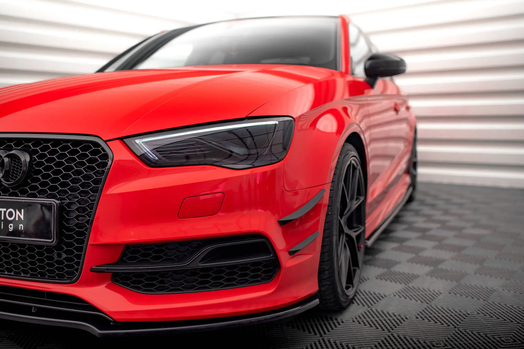 Canards vinger Audi A3/S3 8V S-Line 2013 - 2016 | Glossy Black Edition