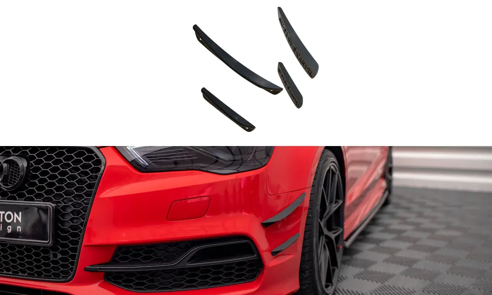 Canards vinger Audi A3/S3 8V S-Line 2013 - 2016 | Glossy Black Edition – bilde 2