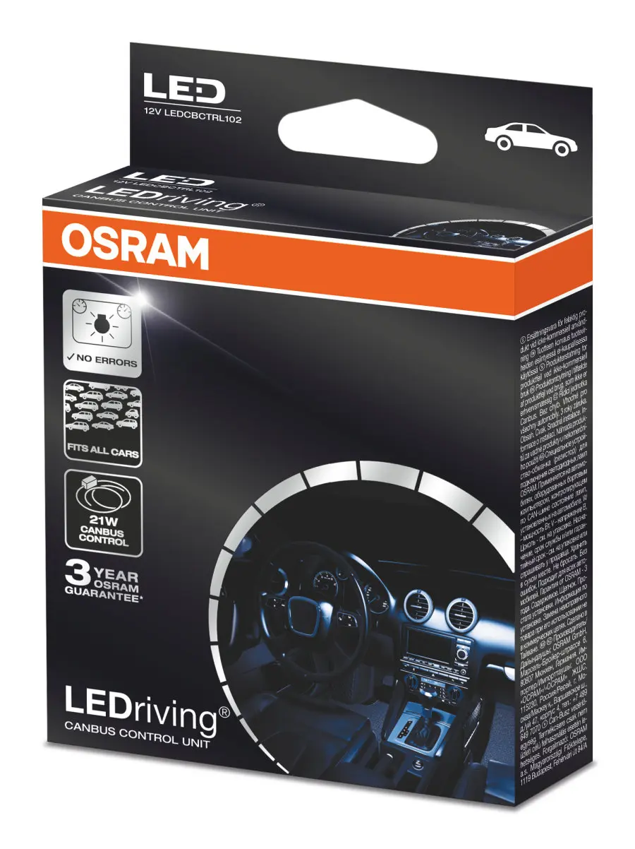 Canbus 21W motstand LED-signallys og -kupélys Osram LEDriving CANBUS Control Unit - sett 2 stk.