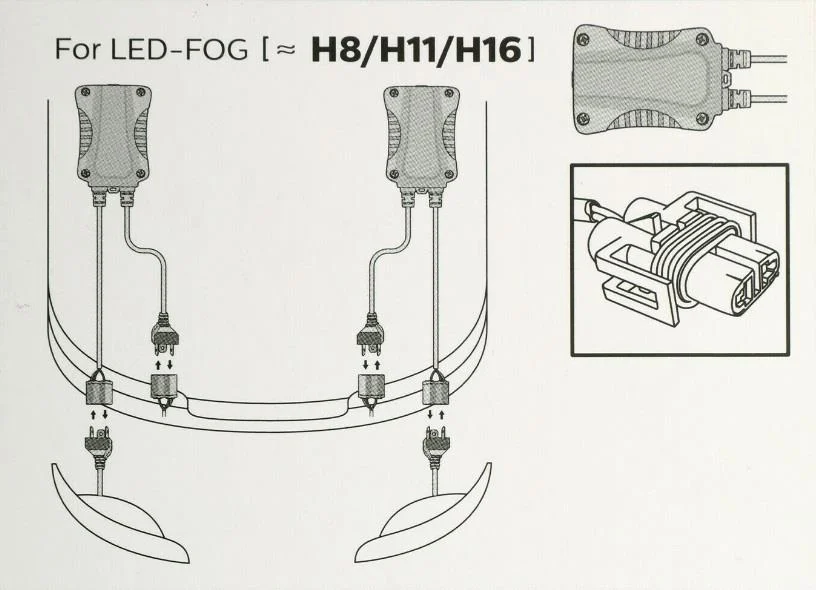 CANBUS LED-adapter H8/H11/H16 Philips - sett 2 stk. Image 5