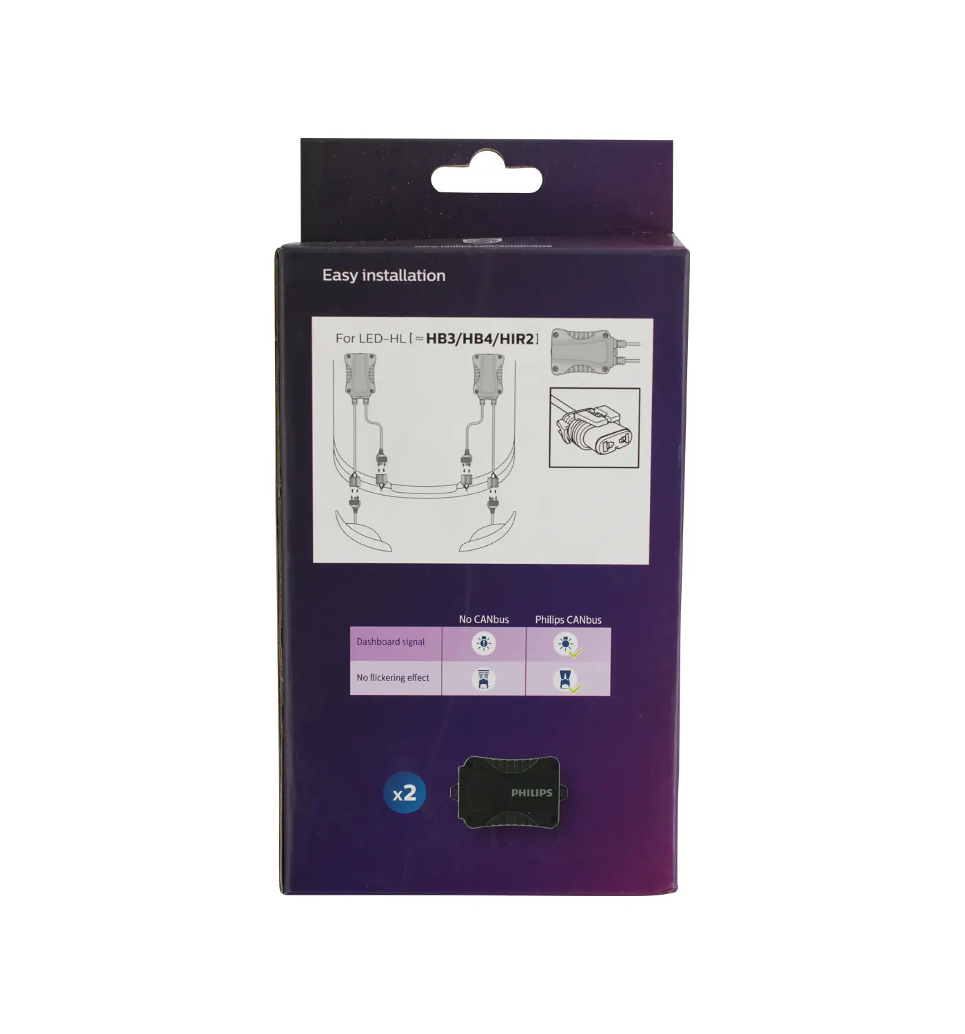 CANBUS LED-adapter HB3/HB4/HIR2 Philips - sett 2 stk. Image 3