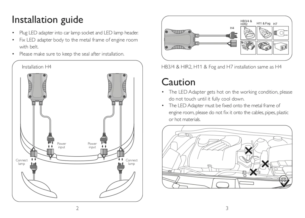 CANBUS LED-adapter HB3/HB4/HIR2 Philips - sett 2 stk. Image 8