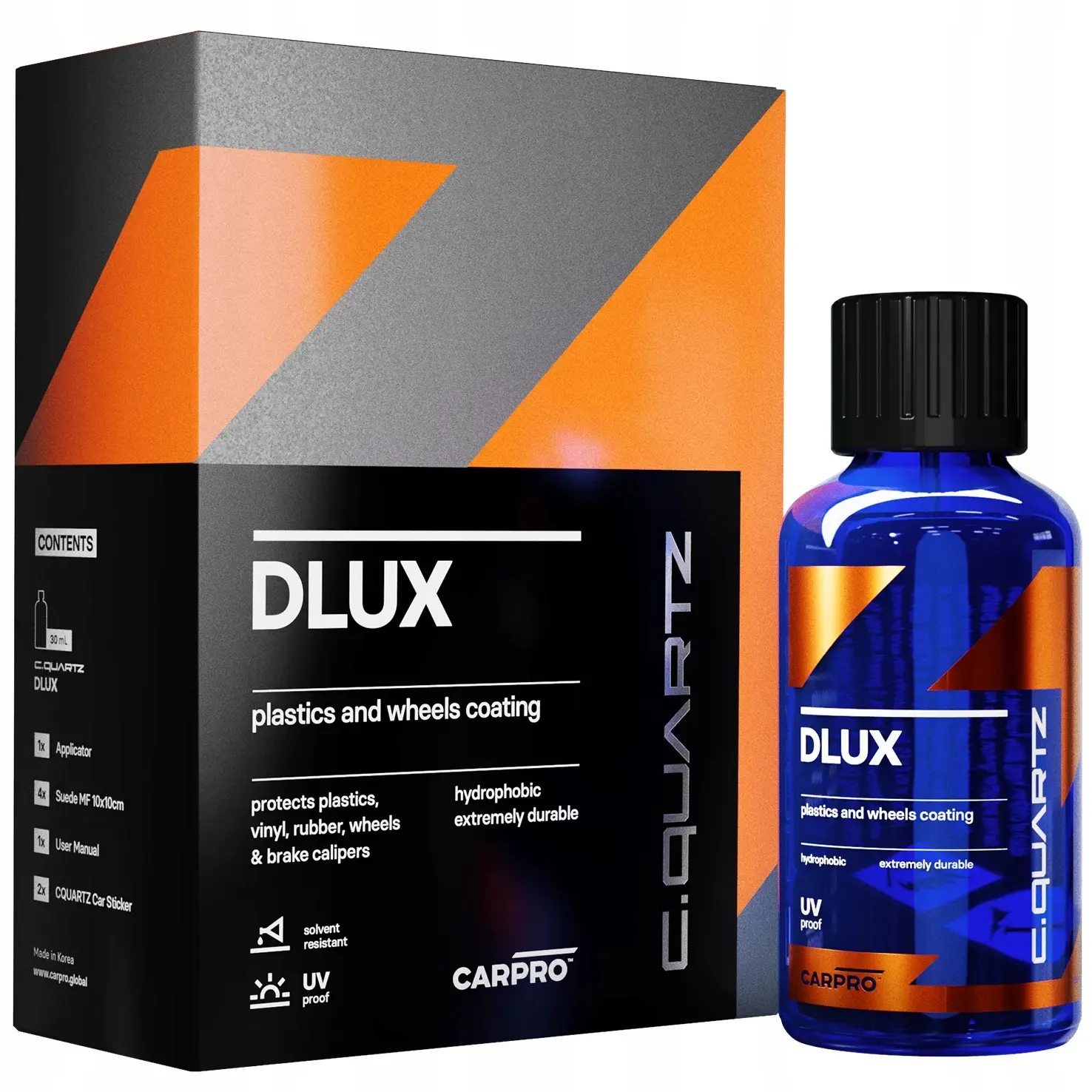 CarPro DLUX Kit │ Felgbeskyttelse - Plast vinyl og felg Coating - 30ml Image 1
