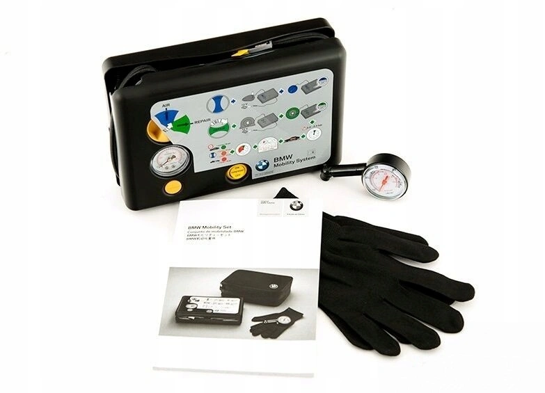 Dekkreparasjonssett BMW Mobility Set │ Genuine® Kompressor 180W med integrert beholder for tetningsvæske