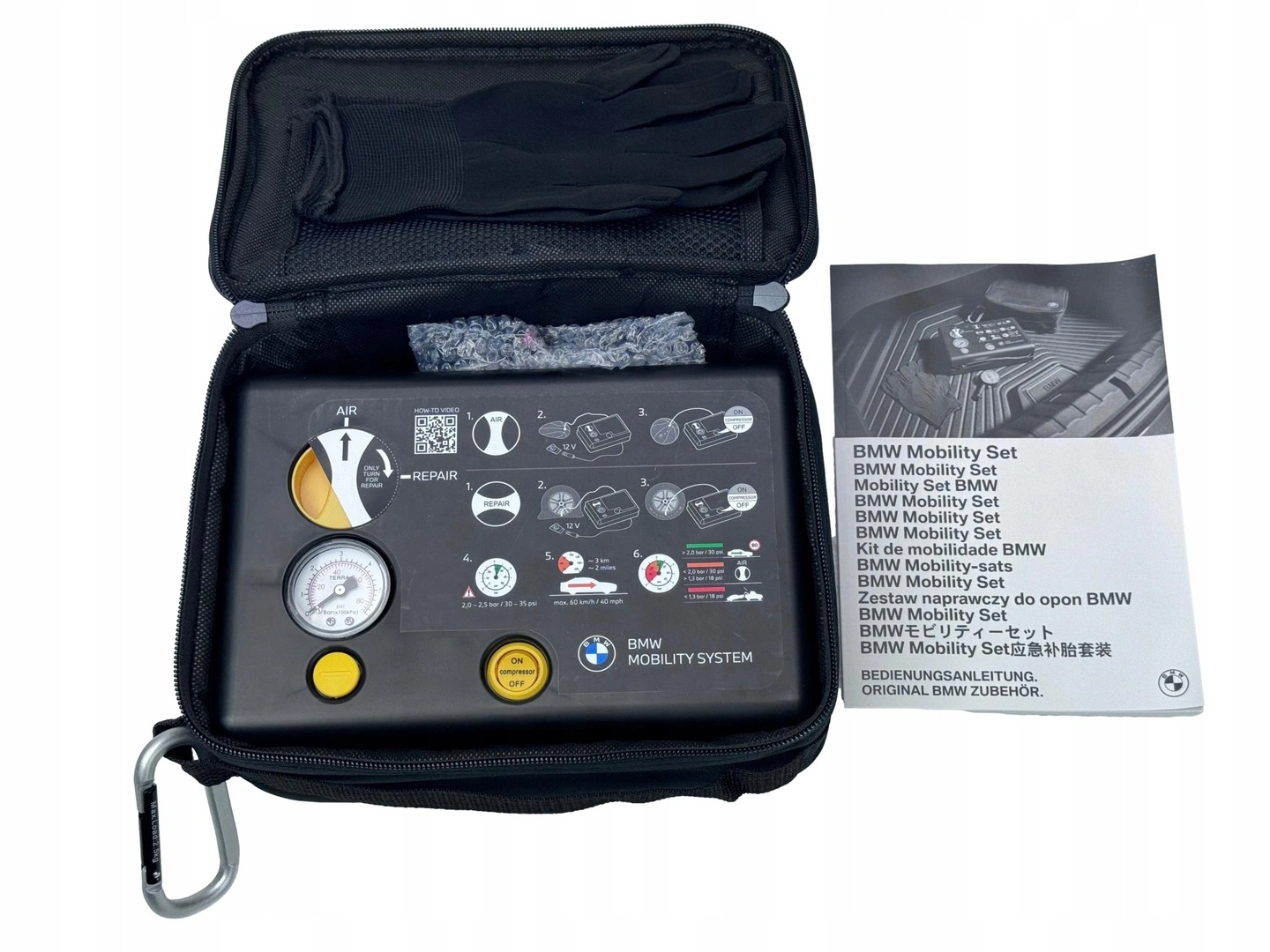 Dekkreparasjonssett BMW Mobility Set │ Genuine® Kompressor 180W med integrert beholder for tetningsvæske – bilde 4