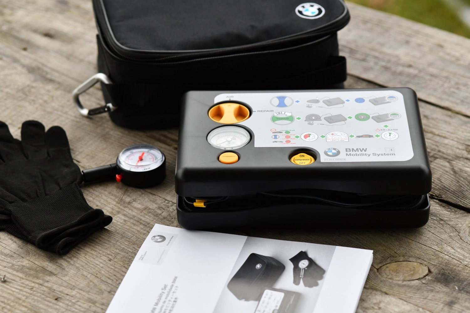 Dekkreparasjonssett BMW Mobility Set │ Genuine® Kompressor 180W med integrert beholder for tetningsvæske – bilde 9