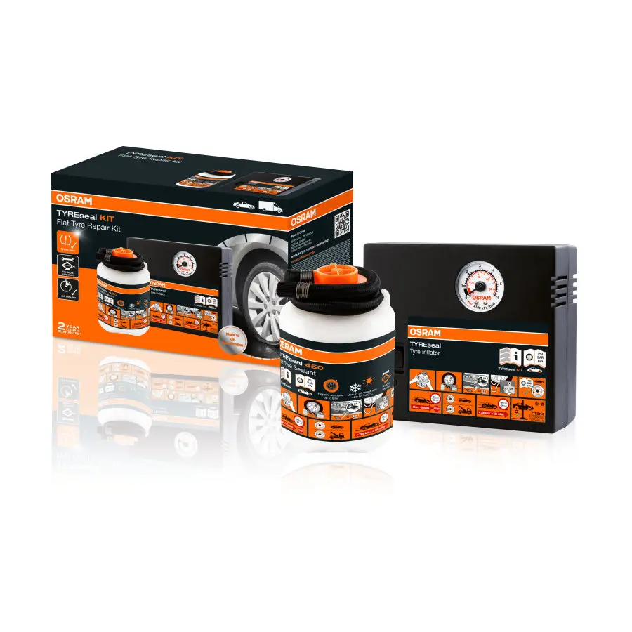 Dekkreparasjonssett Osram TYREseal Kit (kompressor + dekktetningsmasse)