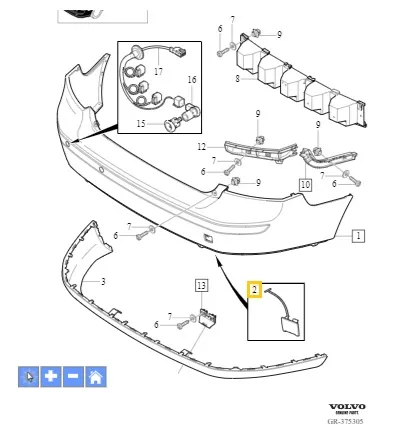 Deksel slepekrok Volvo Genuine® S40 / V50 2004-2007 │ bak – bilde 2