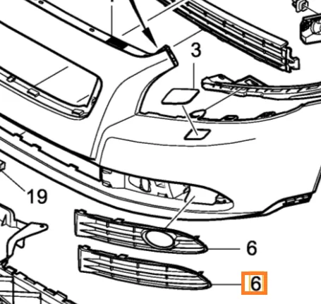 Deksellist Volvo Genuine® V50 2008-2012 │ høyre