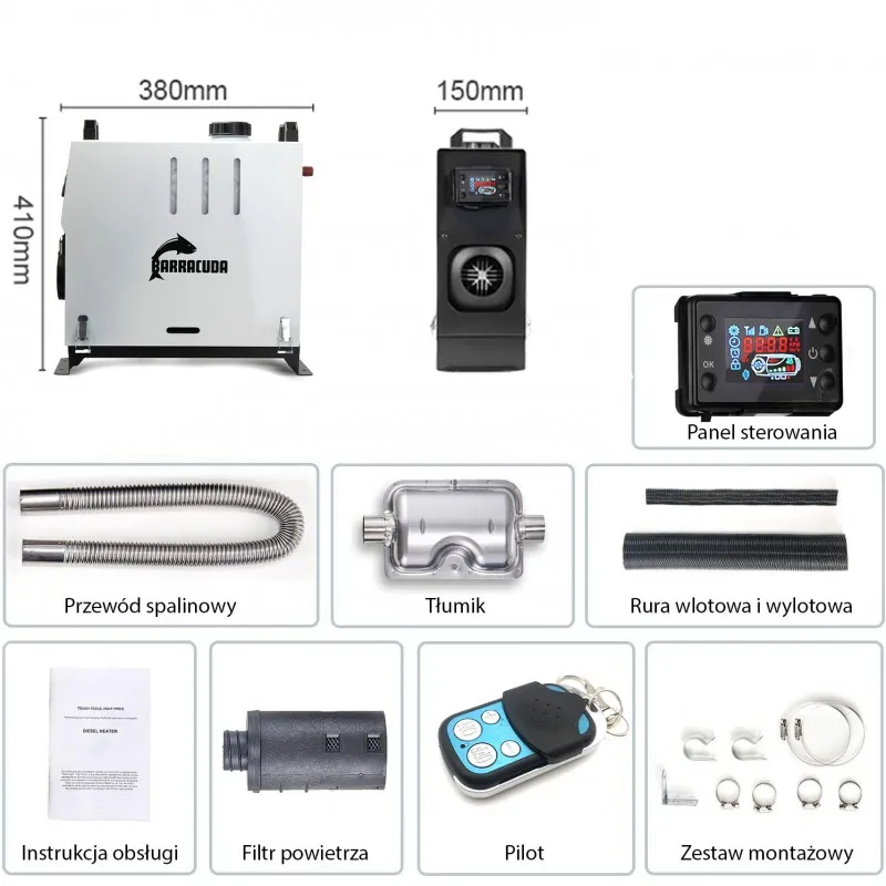Dieselvarmer Barracuda 5 kW WF5007W │ til taktelt og camping – bilde 11
