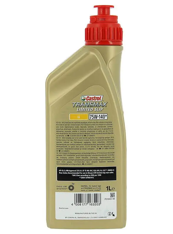 Differensialolje fordelingskasse 75W-140 Castrol Transmax Limited Slip LL LSD GL-5  - 1L Image 3