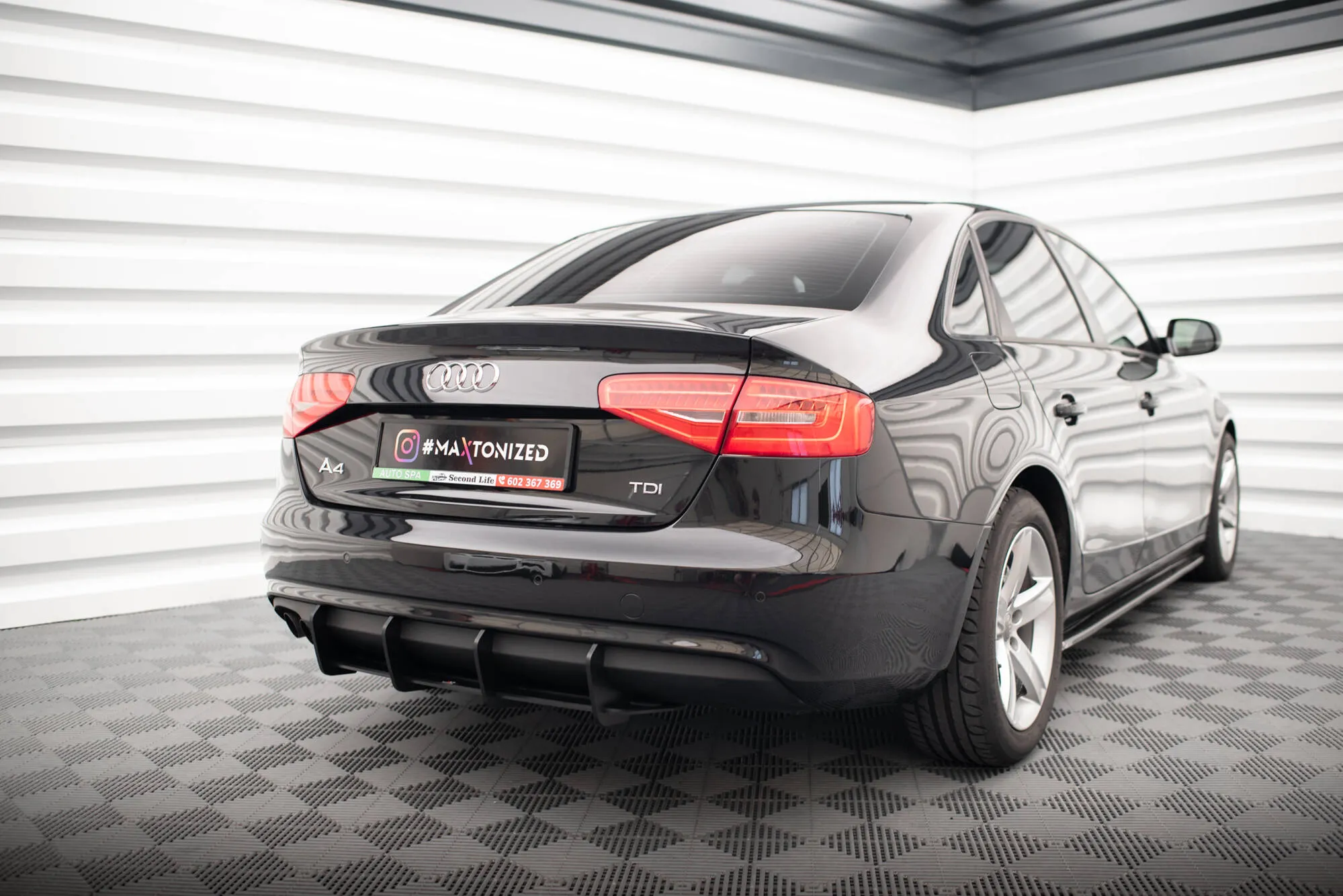 Diffuser Audi A4 B8 Sedan Facelift 2012 - 2015 | Street Pro Black Edition – bilde 2