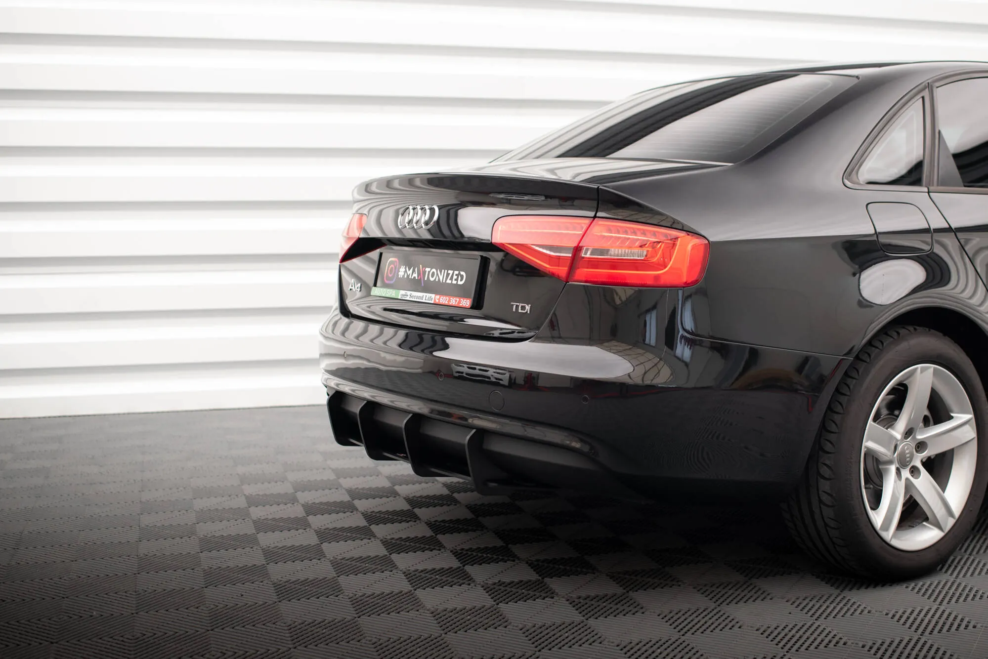Diffuser Audi A4 B8 Sedan Facelift 2012 - 2015 | Street Pro Black Edition – bilde 3
