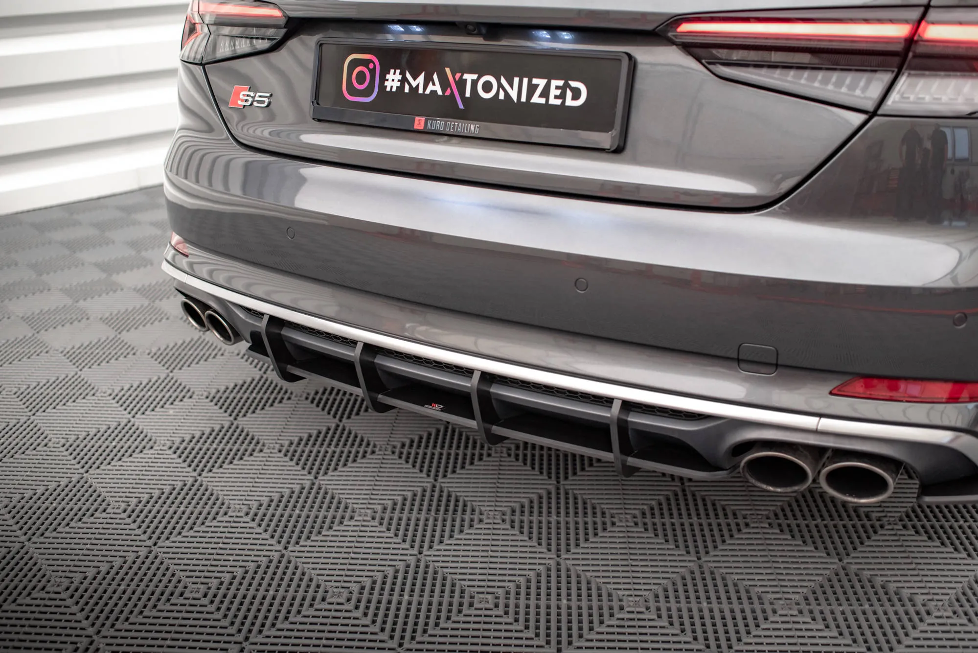 Diffuser Audi A5 S-Line / S5 Coupe / Sportback (F5) 2016 - 2019 | Street Pro Black Edition