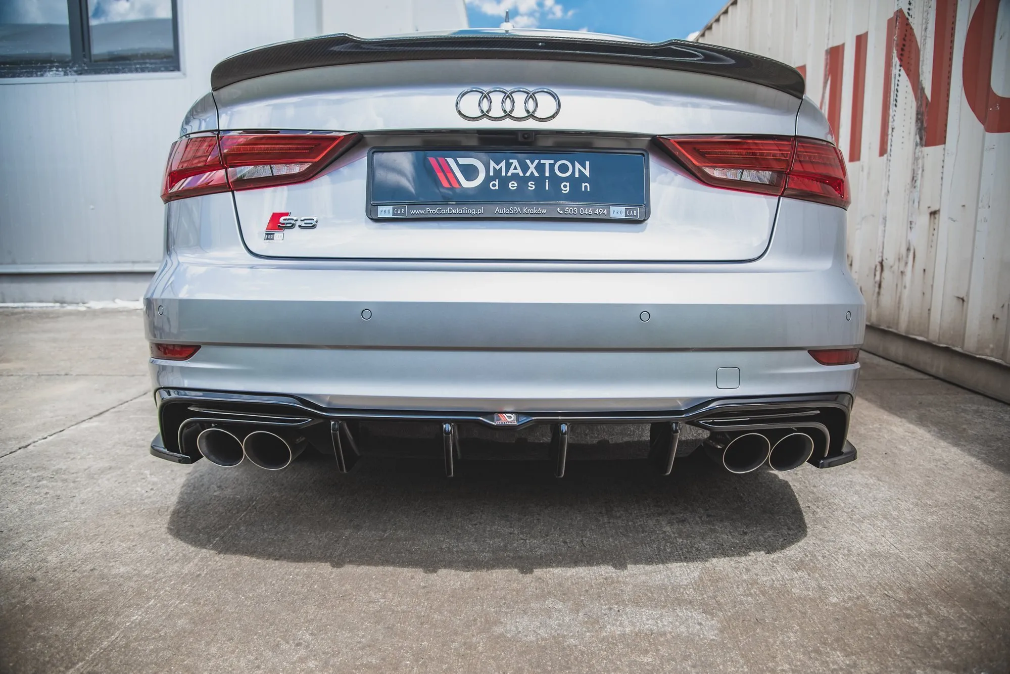 Diffuser Audi S3 S-Line 8V 2017-2020 (Facelift) | Glossy Black Edition