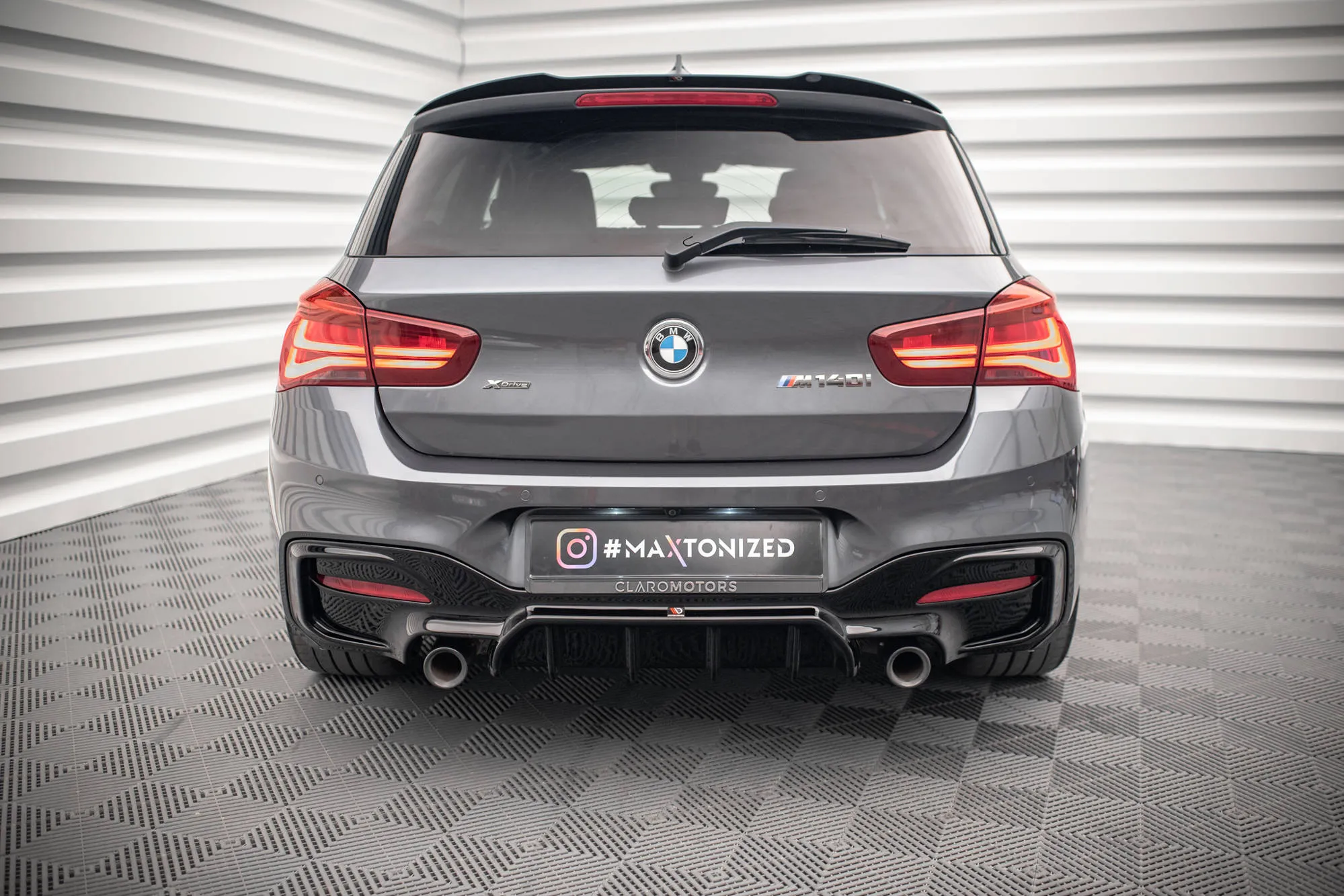 Diffuser BMW 1 (F20 / F21) M Power LCI 2015 - 2019 | Glossy Black Edition