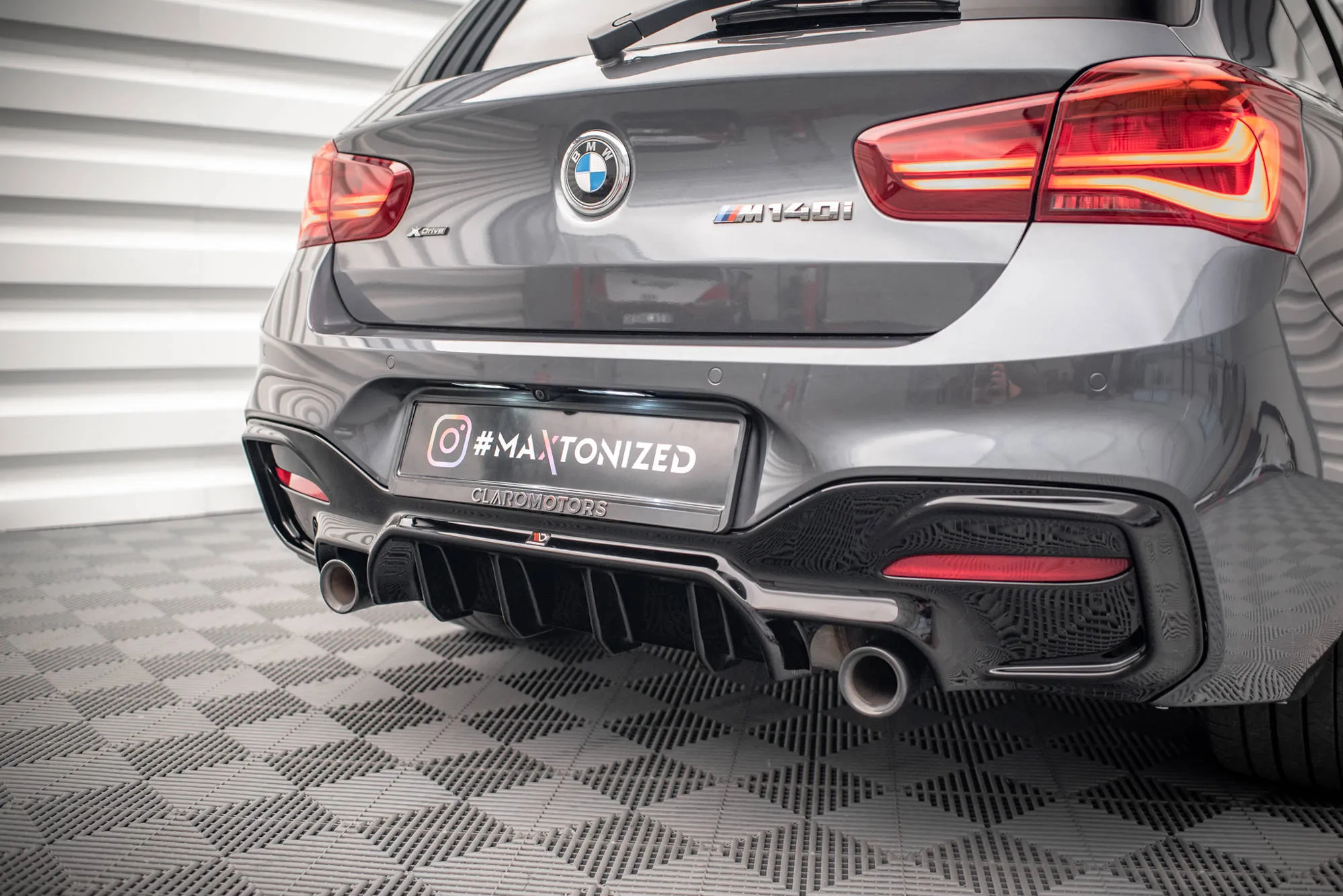 Diffuser BMW 1 (F20 / F21) M Power LCI 2015 - 2019 | Glossy Black Edition – bilde 2