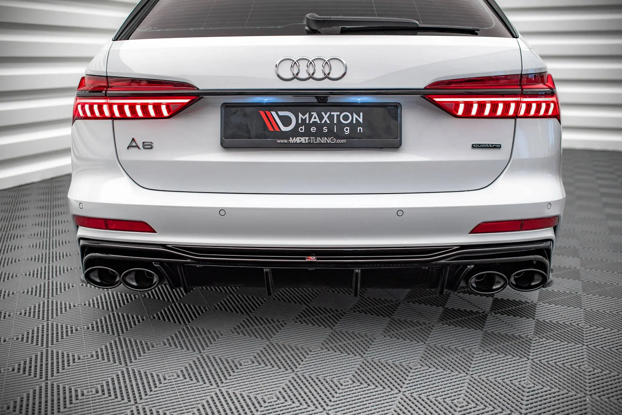 Diffuser + dummy eksos Audi S6 (C8) / Audi A6 (C8) S-Line 2018 - 2025 | Glossy Black Edition – bilde 5