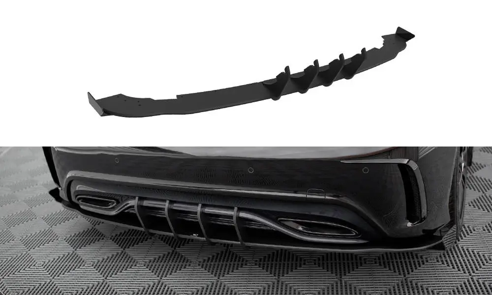 Diffuser + flopper Mercedes-Benz A (W176) AMG-Line facelift 2015 - 2018 | Street Pro Black Edition – bilde 3