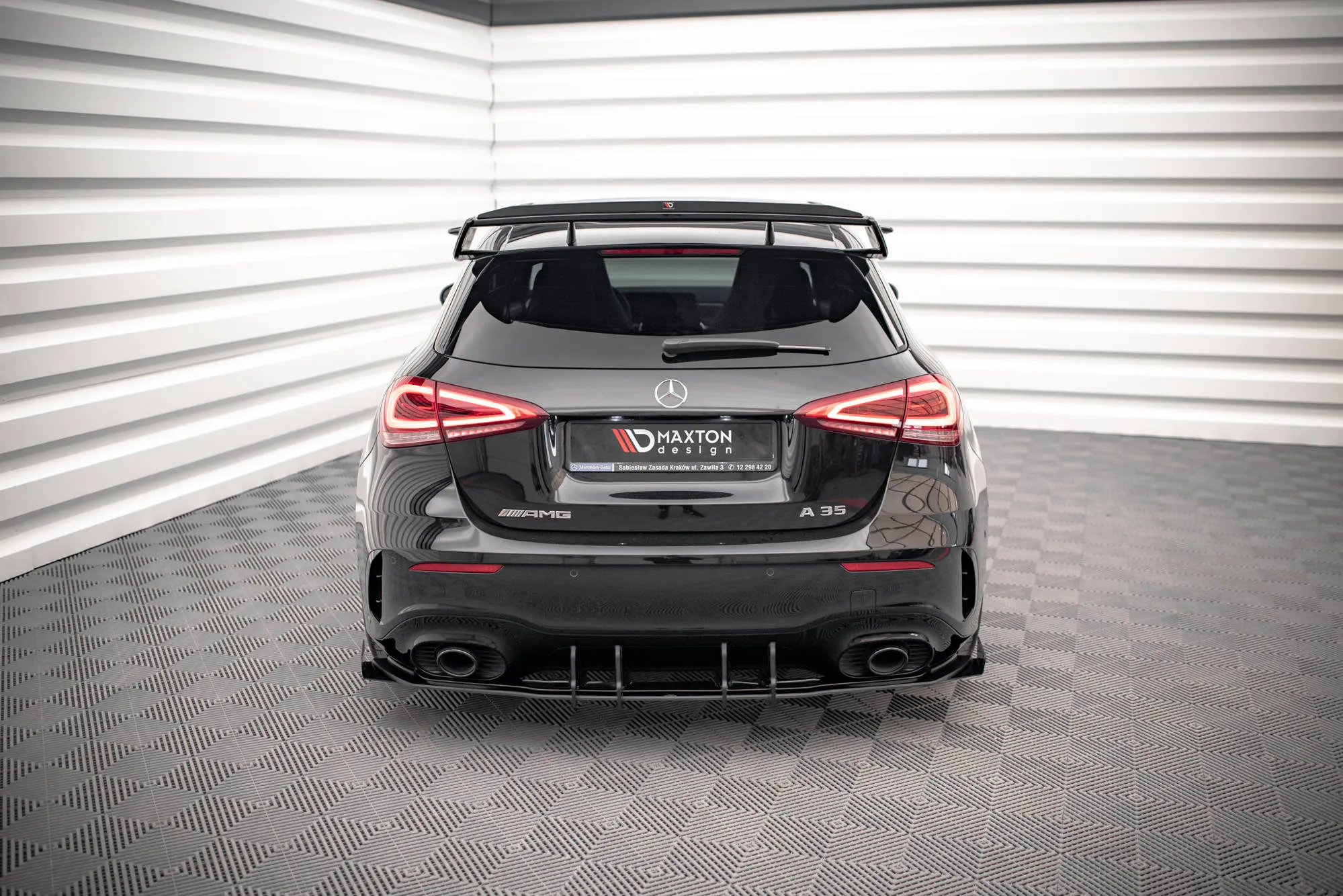 Diffuser + Flopper Mercedes-Benz A35 AMG W177 2018-> | Street Pro Black Edition – bilde 2