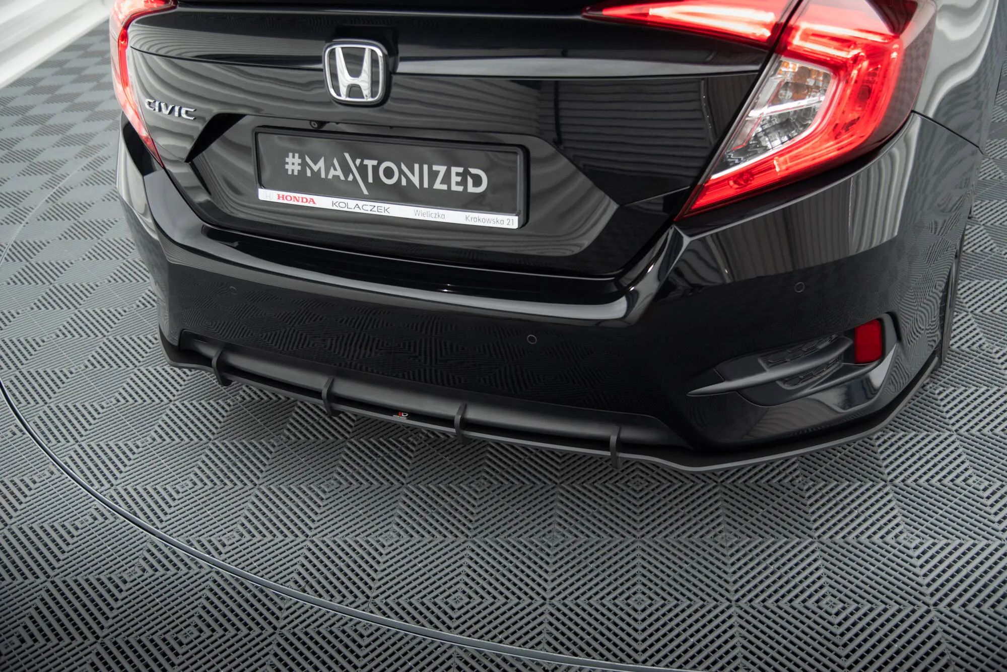 Diffuser Honda Civic mk10 2017 - 2022 | Street Pro Black Edition – bilde 3