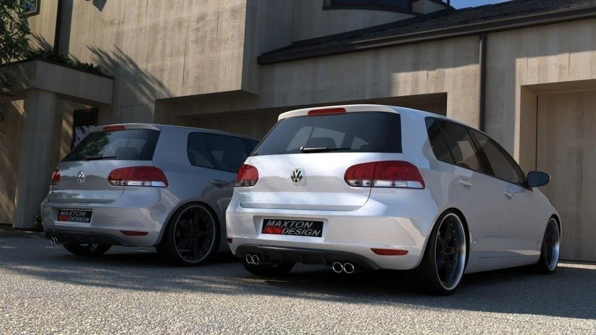 Diffuser med 2 eksosuttak VW Golf VI 2008-2012 / VW Jetta 2010-2014 | Glossy Black Edition