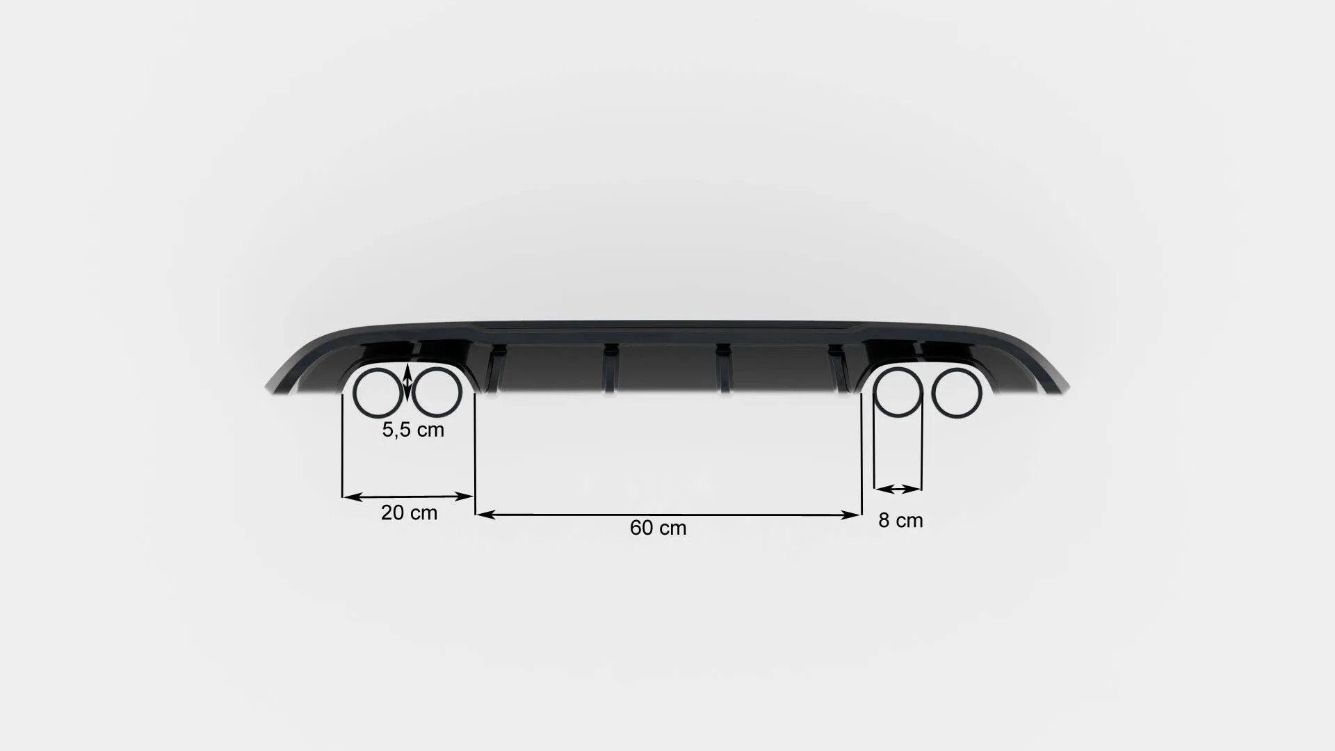 Diffuser med 2 eksosuttak VW Golf VI 2008-2012 / VW Jetta 2010-2014 | Glossy Black Edition – bilde 4
