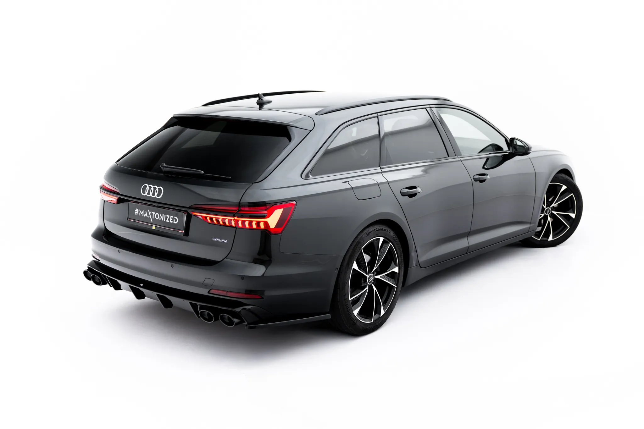 Diffuser med imiterte eksosrør med Milltek eksos Audi A6 C8 2018 - 2023 | Glossy Black Edition – bilde 3