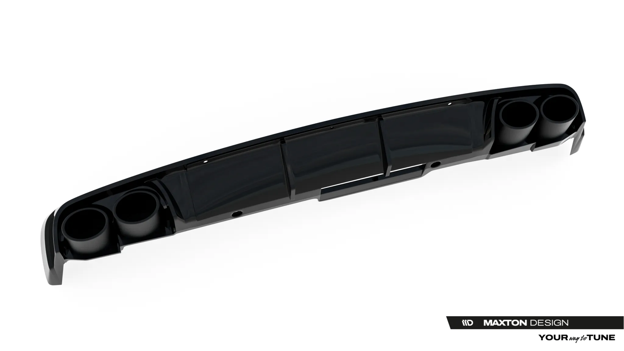 Diffuser med imiterte eksosrør med Milltek eksos Audi A6 C8 2018 - 2023 | Glossy Black Edition – bilde 6